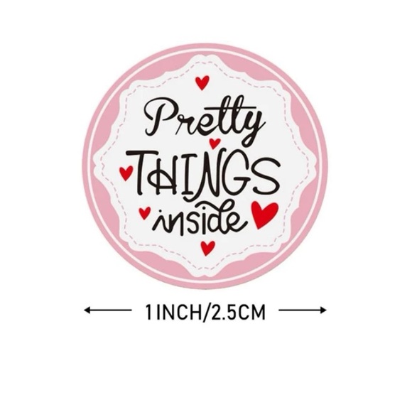 💕LAST ONE💕500Ct Pretty Things Inside Stickers w/Pink Accents, red hearts - Picture 3 of 5